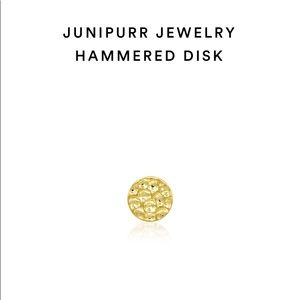 Junipurr Jewelry 14k yellow gold 2.5mm hammered disk threadless end